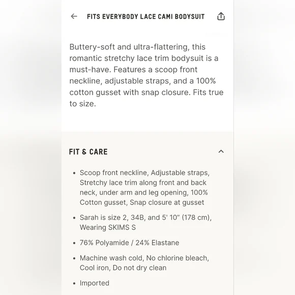 💕NWT SKIMS RARE HTF Fits Everybody Lace Cami Bodysuit Pink TAFFY MULTI S - Picture 8 of 9